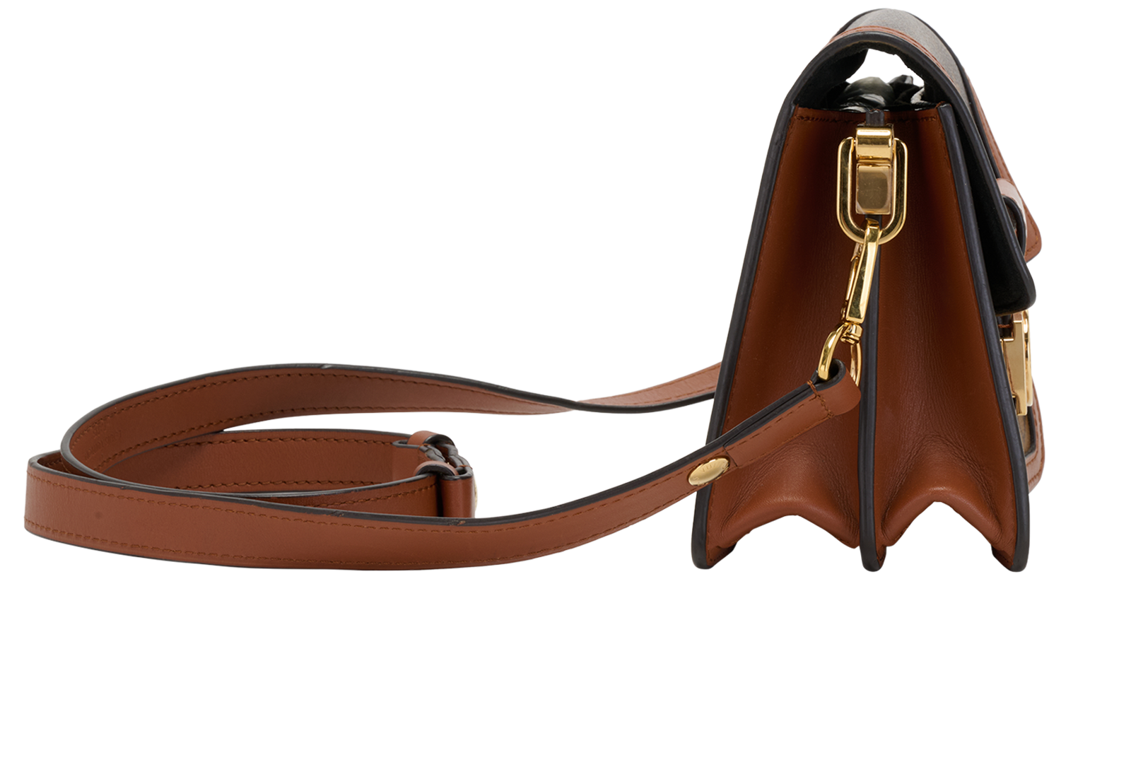 Mini Dauphine, &pound;1,400, Handbags, Brown, Canvas, Side view